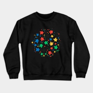 Meeple Colorful Pattern Board Games Crewneck Sweatshirt